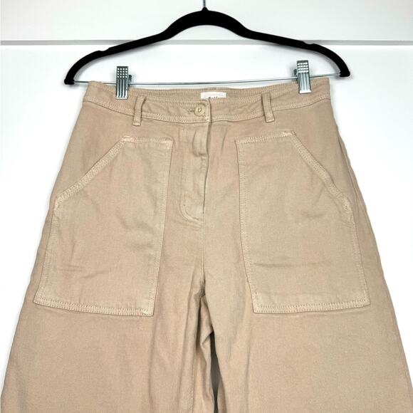 Aritzia Wilfred Free Modern Utility High Rise Straight Leg Tan Pants Size 4 - Picture 3 of 9
